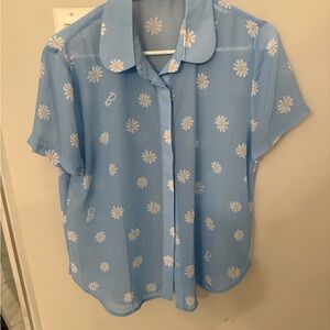 Blackmilk x Barbie - Blue Daisy Button Down Shirt